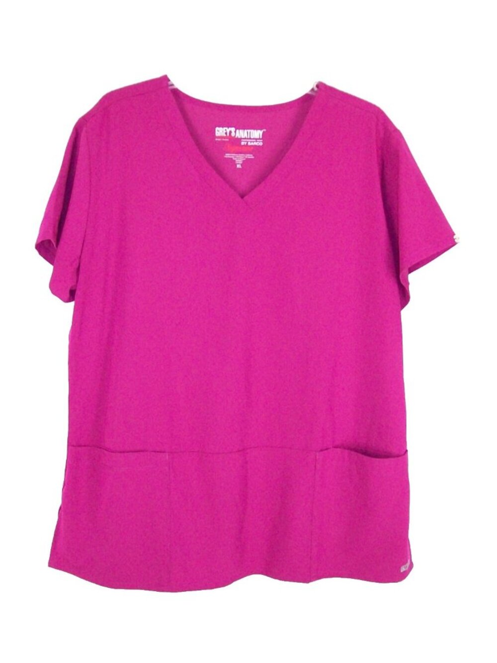 Grey's Anatomy Scrub Top XL Signature Womens Pink Vneck Barco